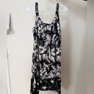Style & Co. Black and White Tie-Dye Maxi Dress